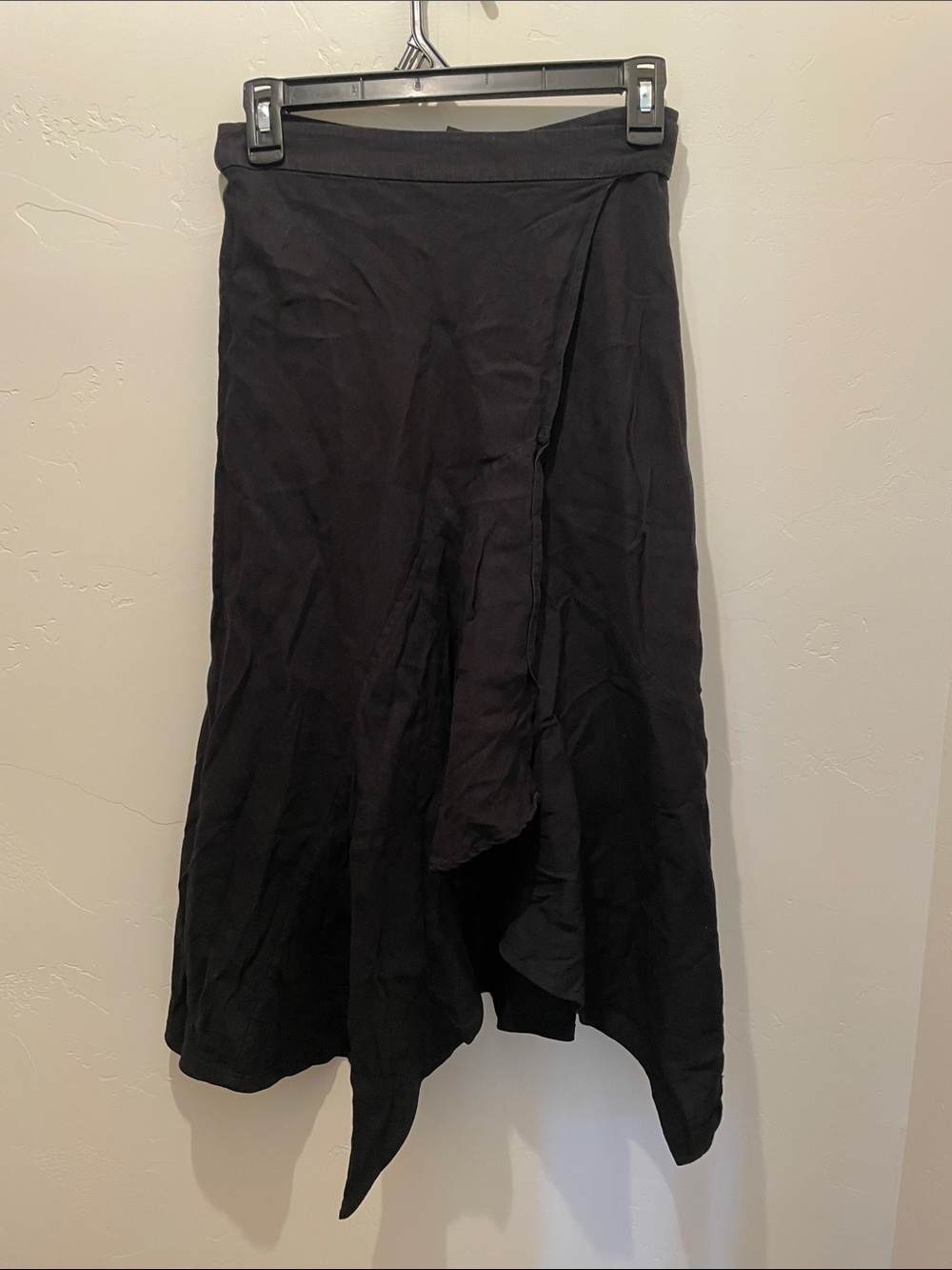 White House Black Market Black Asymmetrical Midi Skirt